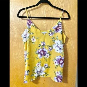 Socialite Yellow Floral V-Neck Tank Top